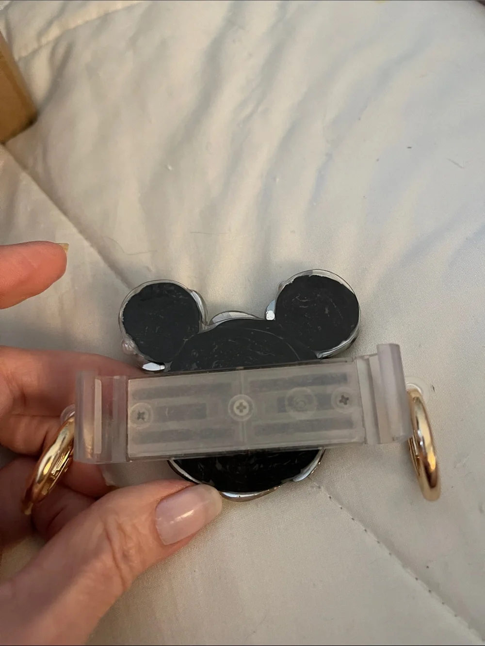 Black and Iridescent Crystal Phone Grip